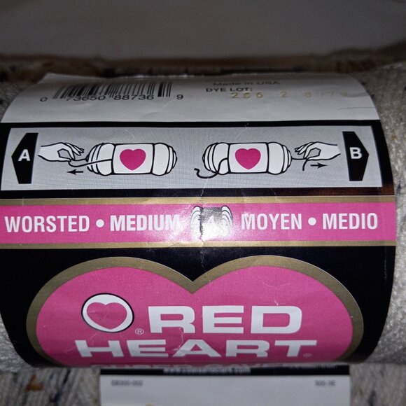 Red Heart Yarn Cream with Flecks 5oz 260 yds Worsted Med. color: 4313 Aran Fleck - Picture 5 of 12